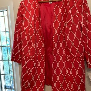 Talbots Vibrant Red and White Coat
